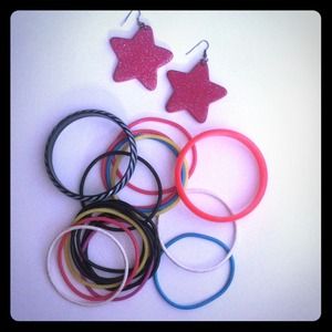 Fun colorful bracelet and earring combo!