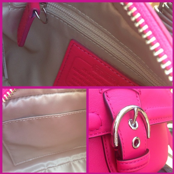 🎉HP 11/17/14 🎉COACH  Pink Cross-body  purse 👜 - Picture 3 of 4