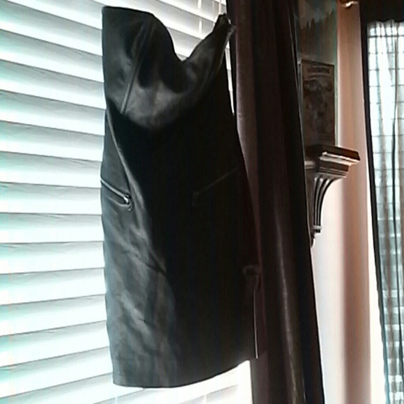 Sleek Black Leather Dress