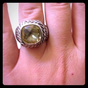 Yellow stone ring.