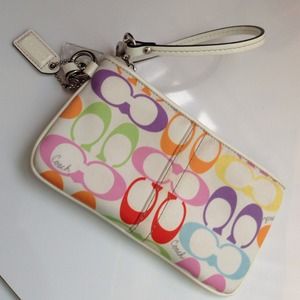 Coach multicolor wristlet