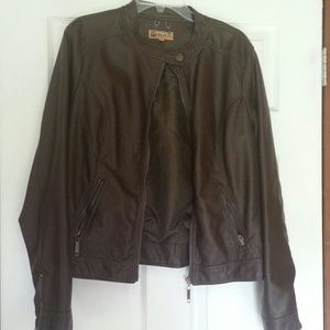 Brown leather jacket