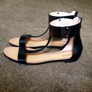 Metal Plated Cuff Sandals