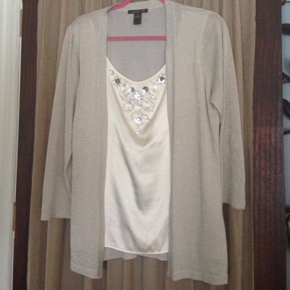Blouse in ail an metallic polyester - Picture 1 of 3