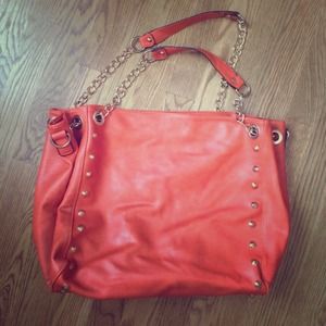 Beautiful coral bag with stud detail