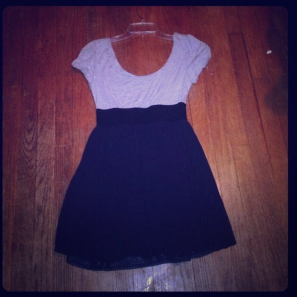 Gray and navy dress