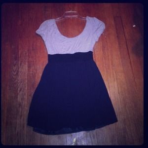 Gray and navy dress