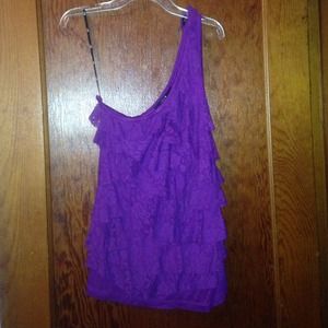 Purple ruffled top