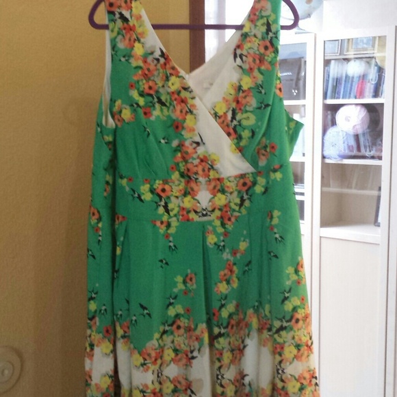 Green floral dress
