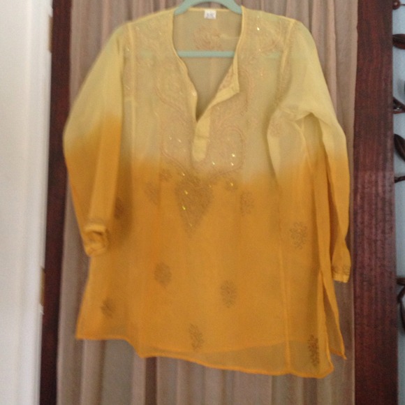 Yellow degrade bikini cover up