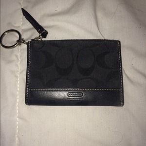 💯Authentic Coach black coin purse