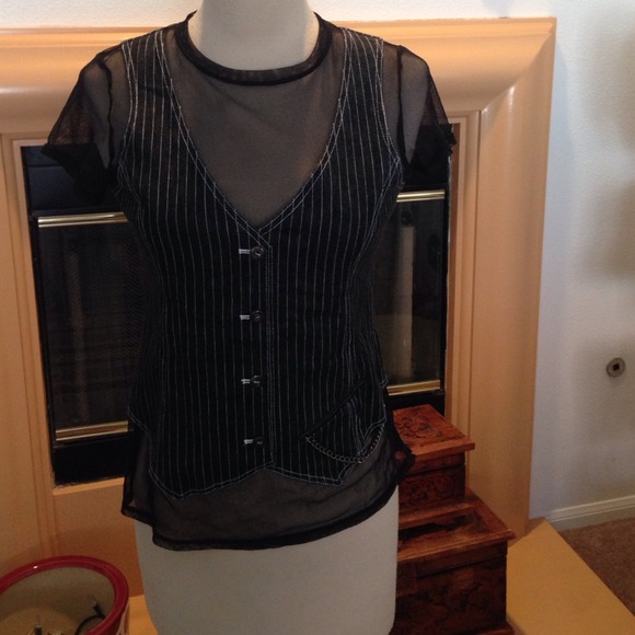 🌝SALE SEXY NWT vest and sheer top, one piece
