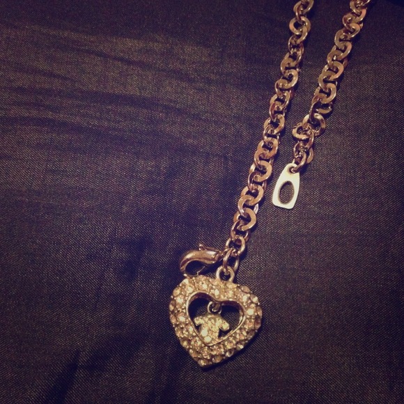Chanel logo heart charm bracelet