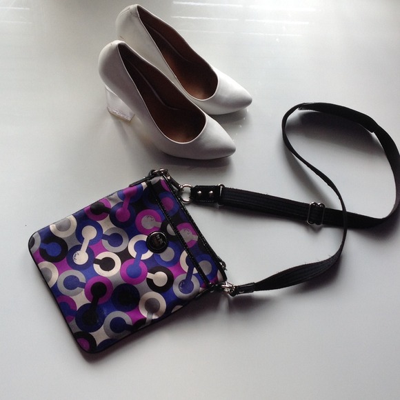 Coach cross-body bag-purple, blue, white, black