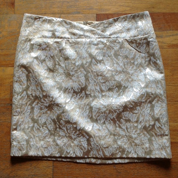 Floral Golden Metallic Skirt