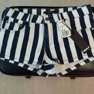Blue and white stripe shorts
