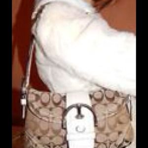 COACH Tan White purseEUC
