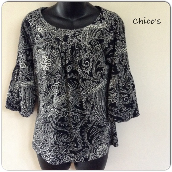 Tops - Chico's Paisley Shirt w/Bell Sleeves