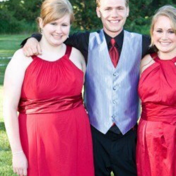 David's bridal apple red dress