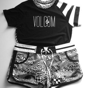 Volcom women's board shorts and rash guard