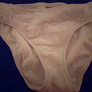 Victoria's Secret White Crochet Swimsuit Bottoms