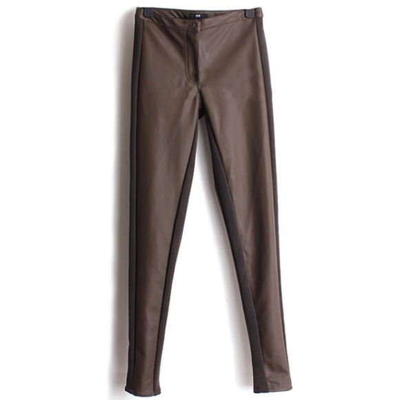 Faux Brown leather pants