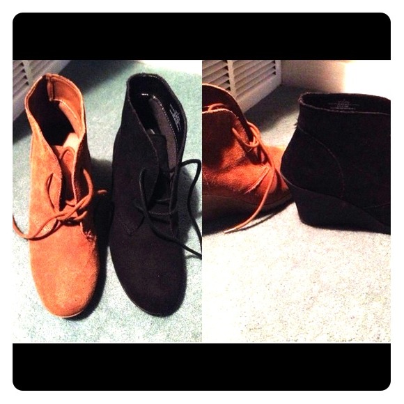 Camel and Black booties