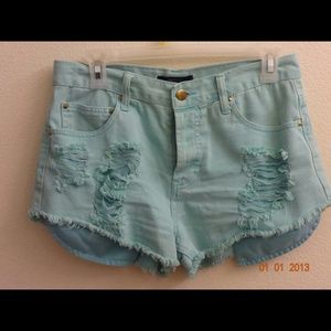 High rise mint shorts