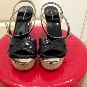 Jimmy Choo patent wedge