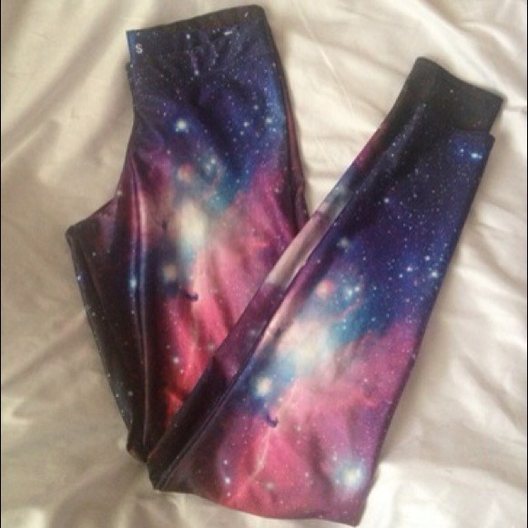 Black milk clothing purple galaxy leggings