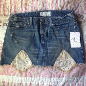 Free People Jean Skirt