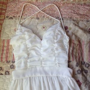 Full length open back dress