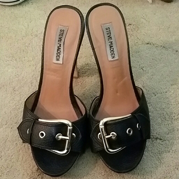 Used Black steve madden crunk heels