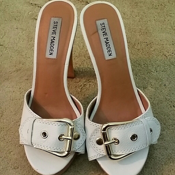 Used White Steve Madden Crunk Heels