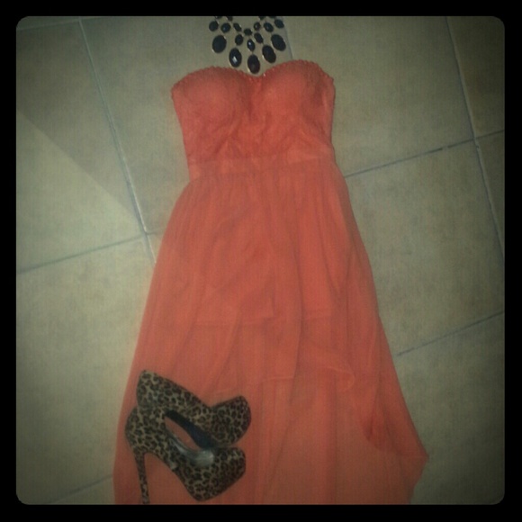 High low dress Strapless