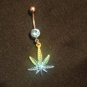 Weed belly button ring