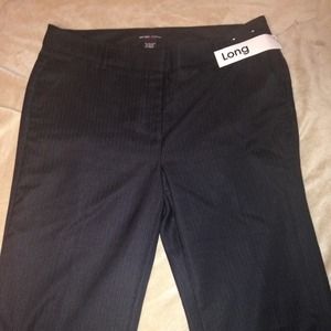 Black pinstripe dress pants 10 LONG