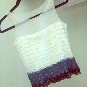 Lace/sheer tank/ sleeveless blouse