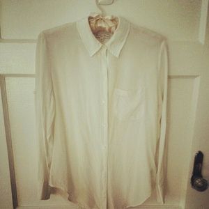 Madewell white silk shirt