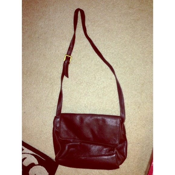 Brown leather cross body bag