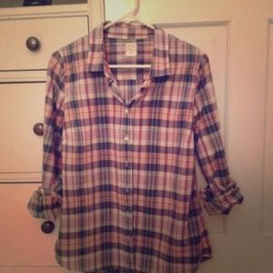 Plaid J Crew Cotton Button Down