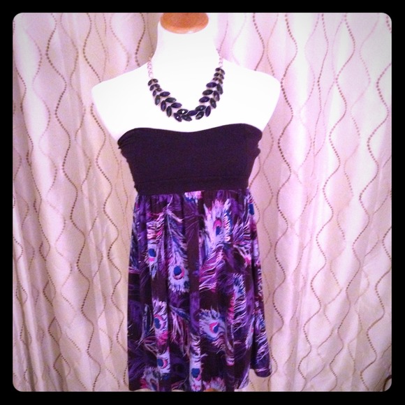 Peacock tube top dress