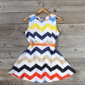 BUNDLE chevron dress and coral jcrew skinny pants