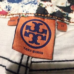 Tory burch painted jeans