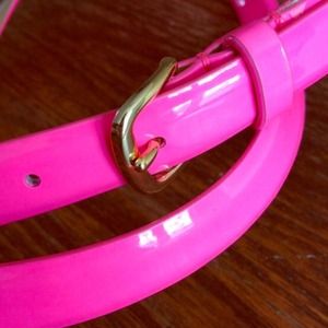 J Crew Factory Hot Pink Patent Leather Belt