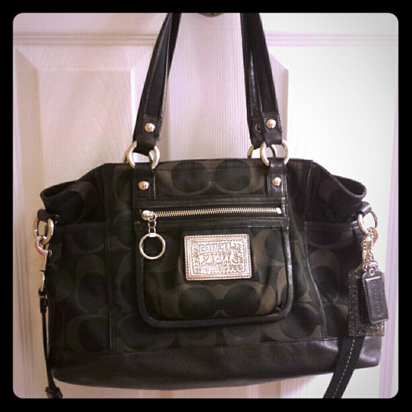 Large black Coach Poppy bag