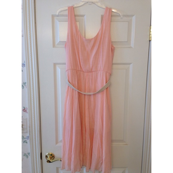 Peach High-Low Dress - Picture 2 of 4