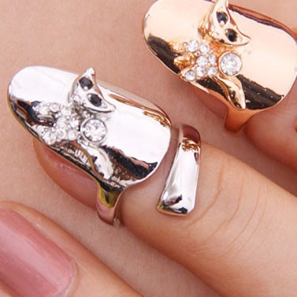 Silver colors nail ring