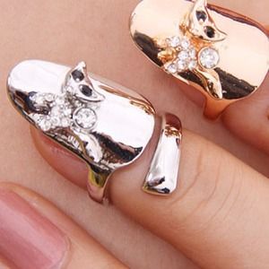 Silver colors nail ring