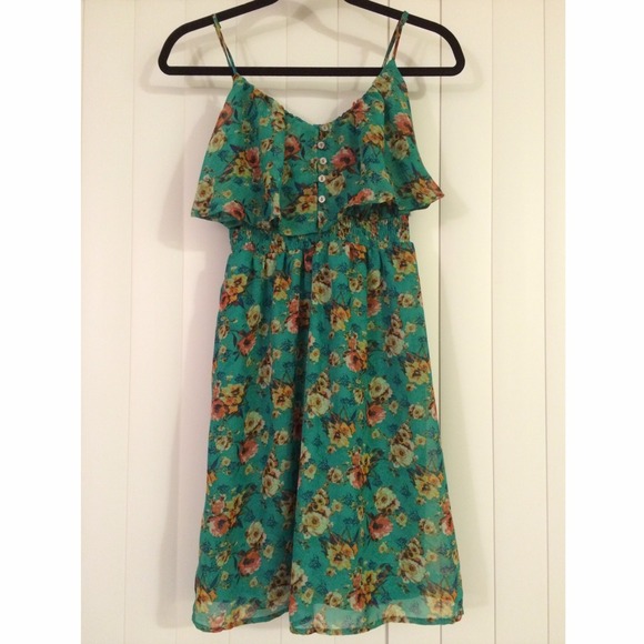 Green floral dress